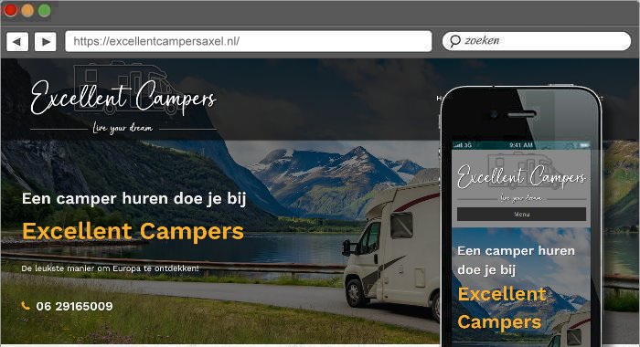 excellent campers webdesign